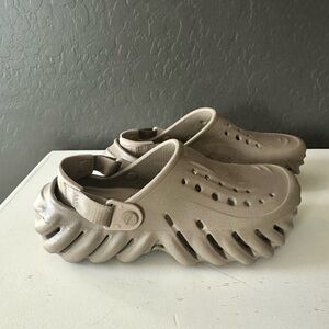 Tan Slip-On Junior Crocs Clogs